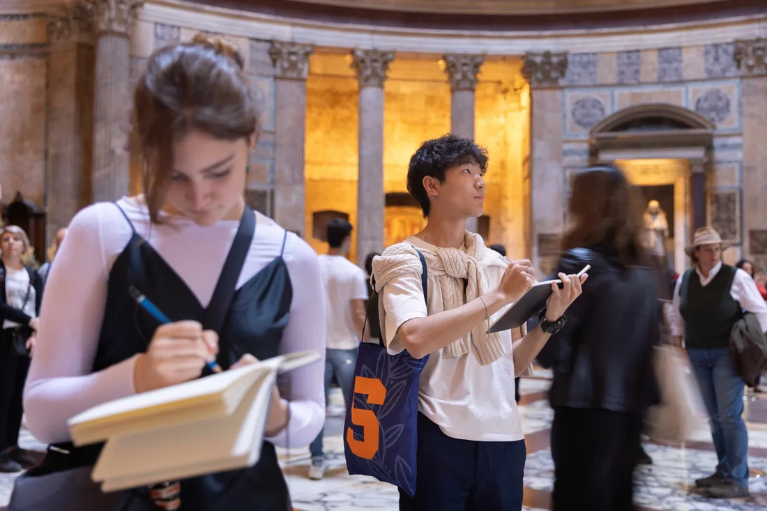 Three architecture students studying abroad in Florence, Italy.